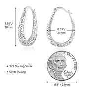 Silver Filigree Hoop Earrings