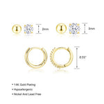 14K Gold Plated Earring Sets for Multiple Piercing - Scentll®