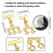 Necklace Layering Clasps 14K Gold Plated Necklace Separator for Layering Necklace Connectors for Multiple Necklaces（2 PCS）