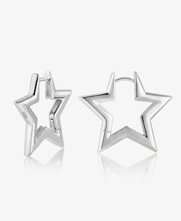 Bright Pentagram Hoop Earrings