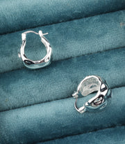 Scentll 925 Sterling Silver Earrings Hammered Chunky Hoop Earrings for Women 14k Gold Plated Hypoallergenic Texture Thick Huggie Earrings Wide Hoop Earrings