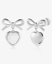 Ribbon Bow Dangle Drop Earrings