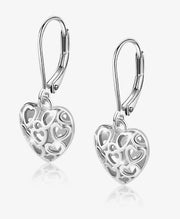 Heart Skeleton Dangle Drop Earrings