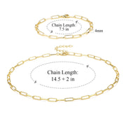 Paperclip Link Chain Necklace & Bracelet Set - Scentll®