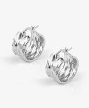 925 Sterling Silver Earrings Hammered Small Chunky Hoop Earrings for Women Hypoallergenic Thick Wide Hoop Earrings