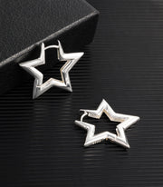 Bright Pentagram Hoop Earrings