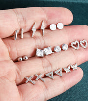 Irregular Gold Stud Earrings Set