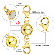 Scentll Magnetic Necklace Clasps and Closures with Lobster Clasp,14K Gold Plated and Silver Magnetic Jewelry Clasps for Necklaces Extender Magnetic Clasp Bracelet Closures Jewelry Making