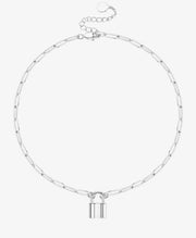 Paperclip Link Chain Padlock Necklace