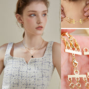 Necklace Layering Clasps 14K Gold Plated Necklace Separator for Layering Necklace Connectors for Multiple Necklaces（2 PCS）