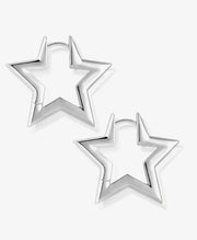 Bright Pentagram Hoop Earrings