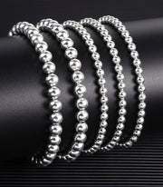 Gold Paperclip Link Bead Bracelet Set