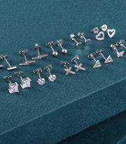 Irregular Gold Stud Earrings Set