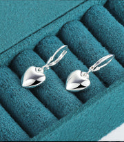 Love Heart Dangle Drop Earrings