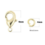18K Gold 50 PCS 9mm Small Lobster Clasps and 100 PCS 4mm Open Jump Rings - Scentll®