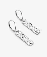 Square Hammered Bar Drop Earrings