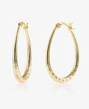Scentll Silver Oval Hoop Earrings Hypoallergenic 14K Gold Plated Sterling Silver Lightweight Oval Hoop Earrings for Women