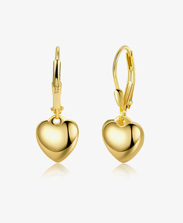 Love Heart Dangle Drop Earrings
