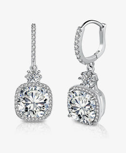 Square Crystal CZ Drop Earring