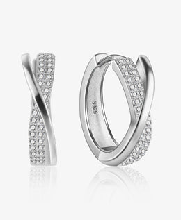 Stunning CZ Paved Huggie Hoop