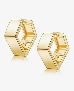 Minimalist Thick Triangle Hoop Earrings