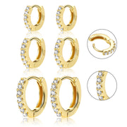 Scentll 3 Pairs Hoop Earrings for Women Small 14K Gold and Silver Plated Huggie Earring Set Cute Mini Thin Hoops Multiple Piercings Earrings Sets for Women Trendy (6-8-10) mm