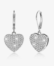 Sparkly Heart Drop Earrings