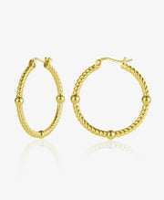 Wrapped Bead Circle Hoop Earrings