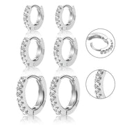 Scentll 3 Pairs Hoop Earrings for Women Small 14K Gold and Silver Plated Huggie Earring Set Cute Mini Thin Hoops Multiple Piercings Earrings Sets for Women Trendy (6-8-10) mm