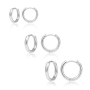 Scentll Small Huggie Hoop Earrings for Women 925 Sterling Silver Plated Hypoallergenic Cartilage Huggie Hoops Earrings for Men 3 Pairs