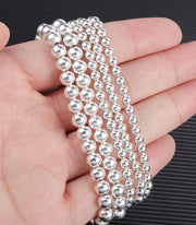 Gold Paperclip Link Bead Bracelet Set