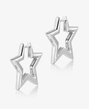 Bright Pentagram Hoop Earrings