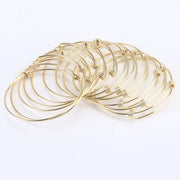 12 PCS Gold Plated Stainless Steel Wire Blank Adjustable Bangle Bracelet 2.6 - 3 Inches - Scentll®