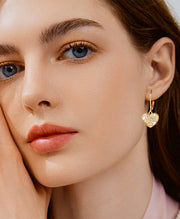 Sparkly Heart Drop Earrings