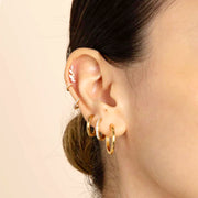 Scentll 3 Pairs Hoop Earrings for Women Small 14K Gold and Silver Plated Huggie Earring Set Cute Mini Thin Hoops Multiple Piercings Earrings Sets for Women Trendy (6-8-10) mm