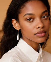 Elegant Silver Teardrop Dangle Earrings