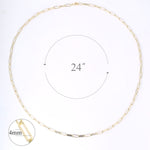 14K Gold Plated Paperclip Chain Necklace, 24 Inches - Scentll®
