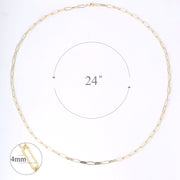 14K Gold Plated Paperclip Chain Necklace， 24 Inches - Scentll®