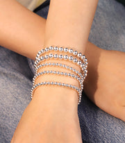 Gold Paperclip Link Bead Bracelet Set