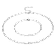Paperclip Link Chain Necklace & Bracelet Set - Scentll®