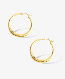 Gold Earrings for Women 14k Plated Oval Chunky Gold Hoop Earring Teardrop Hypoallergenic Jewelry for Women
