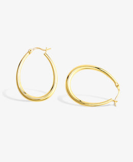 Oval Tube Lightweight Hoop Earrings