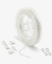 Silver Plated Brass Cable Chain Link Spool