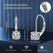 925 Sterling Silver Earring for Women,0.5ct-2ct D Color 14K Gold Plated Stud Moissanite Earrings Birthday Day Gifts for Women